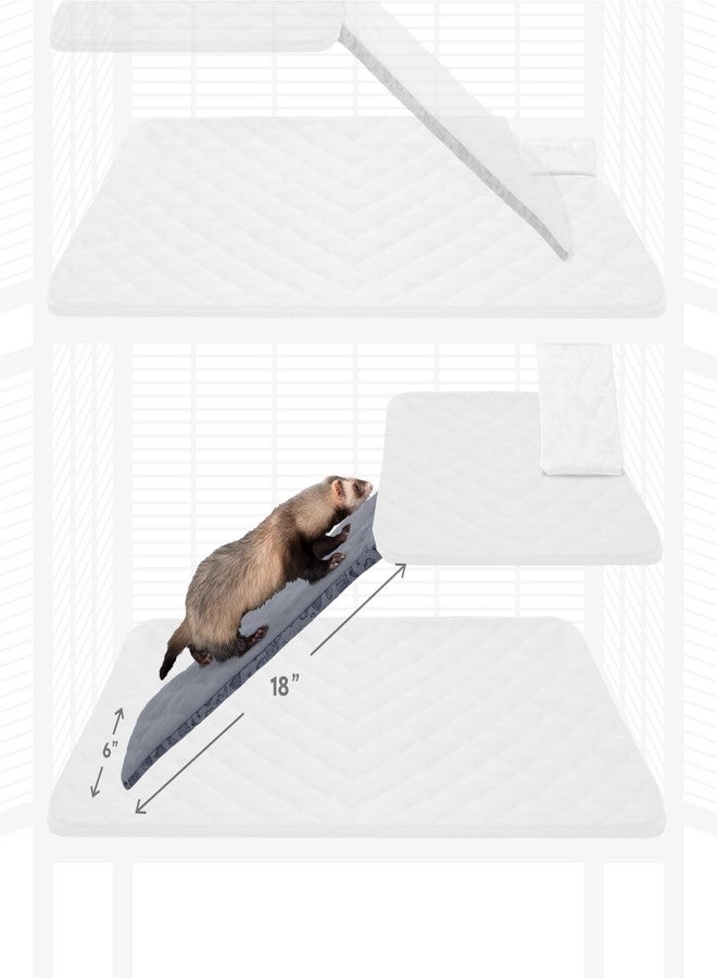 Paw Inspired Fitted Fleece Liner for Ferret Nation, Critter Nation Cage for Ferrets, Rats, Chinchillas, Hedgehogs & Other Small Animals (Gray, Ramp Cover) - Image 2